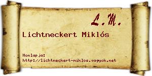 Lichtneckert Miklós névjegykártya